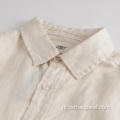 Witte linnen blouse met lange mouwen voor dames